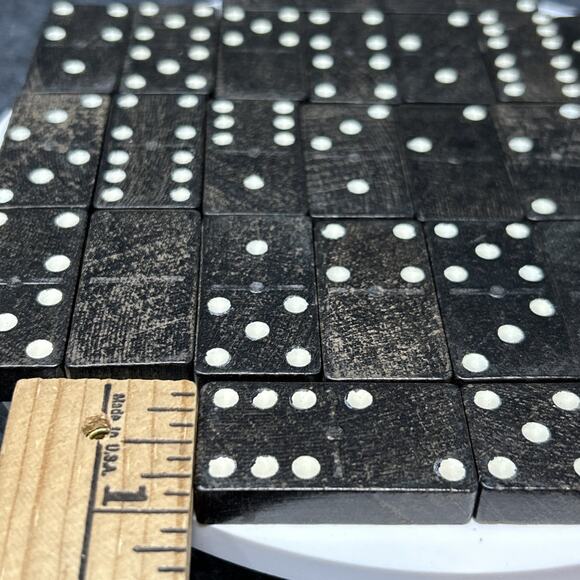 Vintage Statue Of Liberty Dominoes 28 Pieces Black - Picture 3 of 9